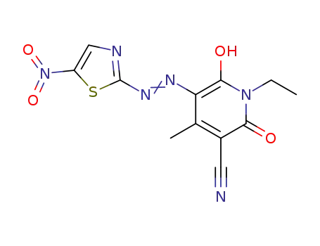 1-ethyl-6-hydroxy-4-methyl-5-[-(5-nitro-1,3-thiazol-2-yl)diazenyl]-2-oxo-1,2-dihydropyridine-3-carbonitrile