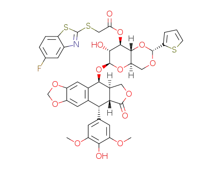 3″-(((5-fluoro-benzothiazole-2-yl)thio)acetato)teniposide