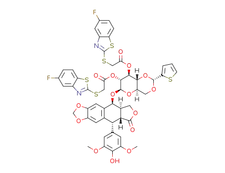 2",3"-(((di-(5-fluorobenzothiazole-2-yl)thio)acetato))teniposide