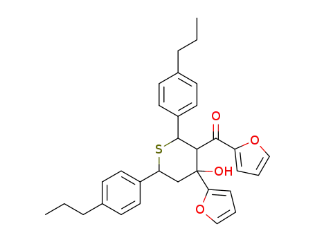 furan-2-yl-(4-(furan-2-yl)-4-hydroxy-2,6-bis(4-propylphenyl)tetrahydro-2H-thiopyran-3-yl)methanone