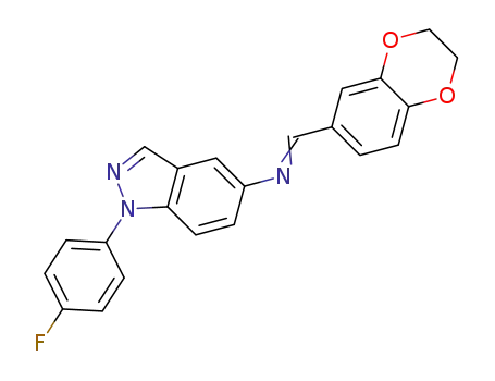 1-(2,3-dihydrobenzo[b][1,4]dioxin-6-yl)-N-(1-(4-fluorophenyl)-1H-indazol-5-yl)methanimine