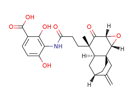 2,4-dihydroxy-3-(3-((1aR,3S,3aR,5S,7aR,7bR)-3-methyl-6-methylene-2-oxooctahydro-1aH-5,7a-ethanonaphtho[1,2-b]oxiren-3-yl)propanamido)benzoic acid
