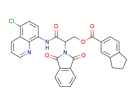 3-[(5-chloroquinolin-8-yl)amino]-2-(1,3-dioxoisoindolin-2-yl)-3-oxopropyl 2,3-dihydro-1H-indene-5-carboxylate