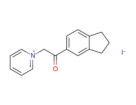 Molecular Structure of 113364-54-8 (Pyridinium, 1-[2-(2,3-dihydro-1H-inden-5-yl)-2-oxoethyl]-, iodide)