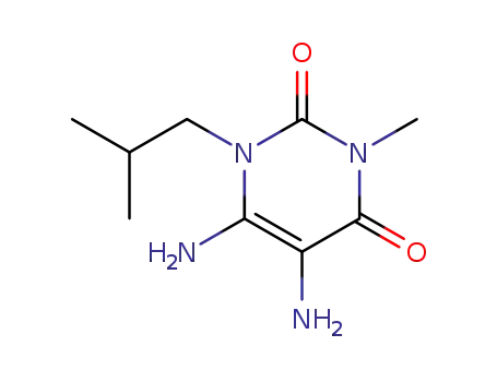 Molecular Structure of 78033-18-8 (4,5-DIAMINO-3-ISOBUTYL-1-METHYLPYRIMIDINE-2,6-DIONE)