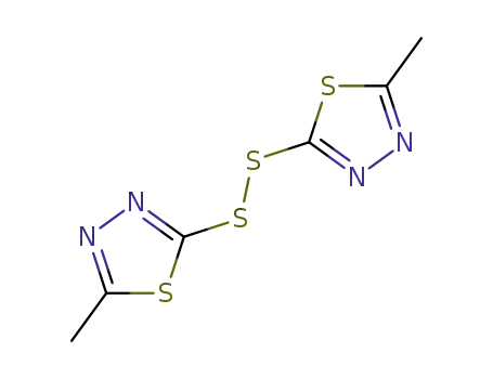 Molecular Structure of 66666-63-5 (1,3,4-Thiadiazole, 2,2'-dithiobis[5-methyl-)