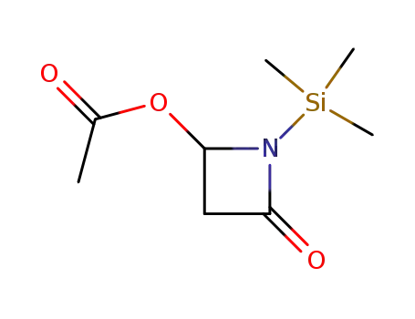 Molecular Structure of 80675-59-8 (2-Azetidinone, 4-(acetyloxy)-1-(trimethylsilyl)-)