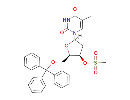 1-(2-deoxy-3-O-methanesulfonyl-5-O-trityl-β-D-threo-pentofuranosyl)thymine