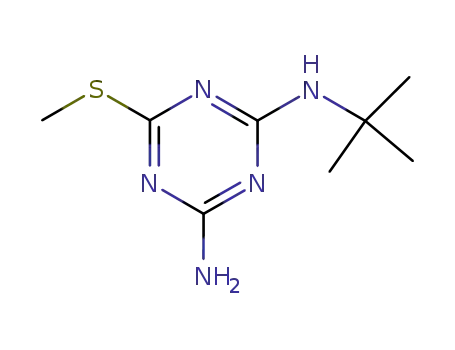 Molecular Structure of 30125-65-6 (N-tert-butyl-6-(methylsulfanyl)-1,3,5-triazine-2,4-diamine)