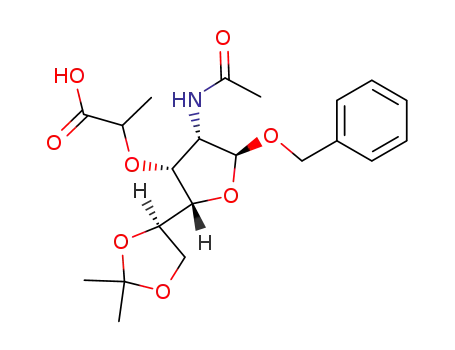 benzyl 2-acetamido-3-O-(D-1-carboxyethyl)-2-deoxy-5,6-O-isopropylidene-α-D-mannofuranoside
