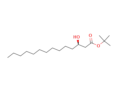 Molecular Structure of 79816-65-2 (Tetradecanoic acid, 3-hydroxy-, 1,1-dimethylethyl ester, (R)-)