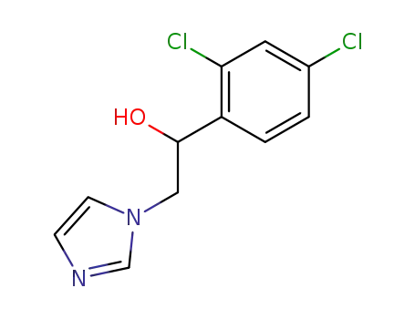 Molecular Structure of 24155-42-8 (alpha-(2,4-Dichlorophenyl)-1H-imidazole-1-ethanol)