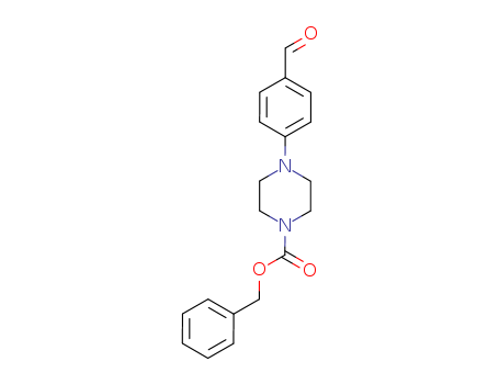 Molecular Structure of 104055-50-7 (1-Piperazinecarboxylic acid, 4-(4-formylphenyl)-, phenylmethyl ester)