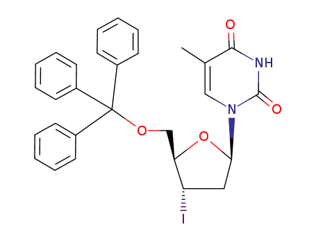 1-(3'-iodo-2',3'-dideoxy-5'-O-trityl-β-D-erythro-pentofuranosyl)thymine