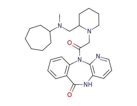 11-(2-{2-[(Cycloheptyl-methyl-amino)-methyl]-piperidin-1-yl}-acetyl)-5,11-dihydro-benzo[e]pyrido[3,2-b][1,4]diazepin-6-one