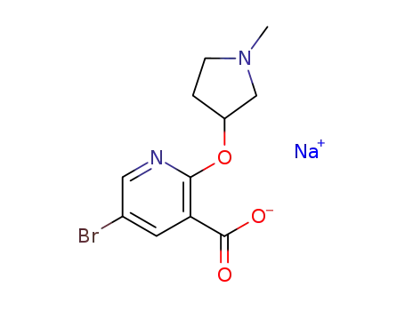 Sodium; 5-bromo-2-(1-methyl-pyrrolidin-3-yloxy)-nicotinate