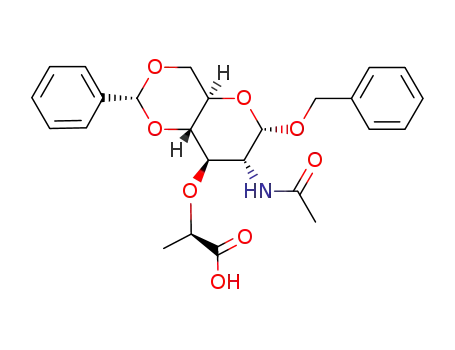 benzyl 2-acetamido-4,6-O-benzylidene-3-O-[(R)-1-carboxyethyl]-2-deoxy-α-D-glucopyranoside