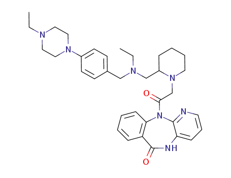 11-{2-[2-({Ethyl-[4-(4-ethyl-piperazin-1-yl)-benzyl]-amino}-methyl)-piperidin-1-yl]-acetyl}-5,11-dihydro-benzo[e]pyrido[3,2-b][1,4]diazepin-6-one