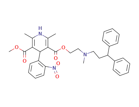 2,6-Dimethyl-4-(2-nitro-phenyl)-1,4-dihydro-pyridine-3,5-dicarboxylic acid 3-{2-[(3,3-diphenyl-propyl)-methyl-amino]-ethyl} ester 5-methyl ester