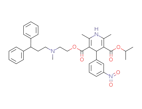 2,6-Dimethyl-4-(3-nitro-phenyl)-1,4-dihydro-pyridine-3,5-dicarboxylic acid 3-{2-[(3,3-diphenyl-propyl)-methyl-amino]-ethyl} ester 5-isopropyl ester