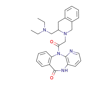 (+/-)-11-<<3-(diethylaminomethyl)-1,2,3,4-tetrahydro-2-isoquinolyl>acetyl>-5,11-dihydro-6H-pyrido<2,3-b><1,4>benzodiazepin-6-one