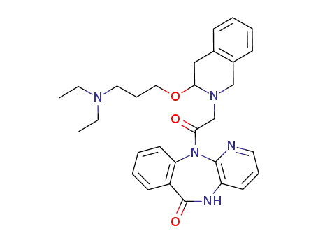 11-(<5-<(3-diethylamino)propoxy>-1,2,3,4-tetrahydro-2-isoquinolinyl>-acetyl)-5,11-dihydro-6H-pyrido<2,3-b><1,4>benzodiazepin-6-one