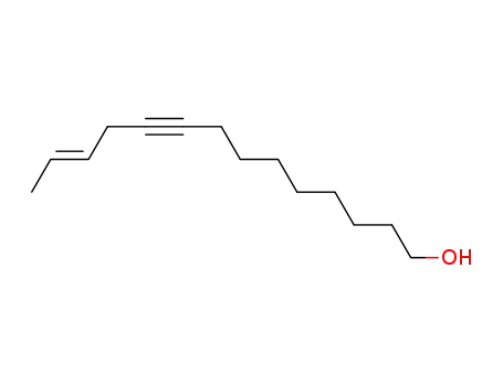 Molecular Structure of 42521-44-8 ((E)-tetradec-12-en-9-ynol)
