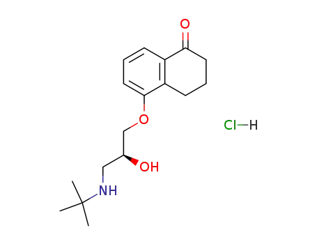levobutanolol; (S)-(-)-5-[3-[(1,1-dimethylethyl)amino]-2-hydroxypropoxy]-3.4-dihydro-1(2H)-naphtalenone monohydrochloride