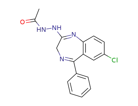 Molecular Structure of 28910-89-6 (2-(2-ACETYLHYDRAZINO)-7-CHLORO-5-PHENYL-3H-1,4-BENZODIAZEPINE)