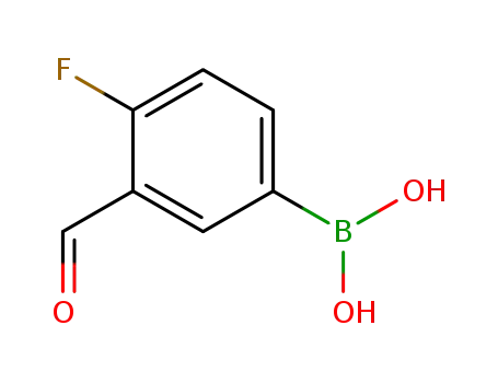 Molecular Structure of 374538-01-9 (4-Fluoro-3-formylphenylboronic acid)