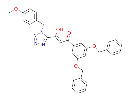 1-(3,5-bis-benzyloxy-phenyl)-3-hydroxy-3-[1-(4-methoxy-benzyl)-1H-tetrazol-5-yl]-propenone