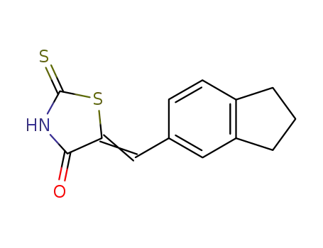 Molecular Structure of 62245-77-6 (4-Thiazolidinone, 5-[(2,3-dihydro-1H-inden-5-yl)methylene]-2-thioxo-)