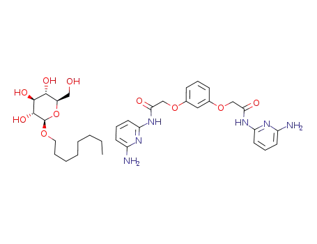 N-(6-Amino-pyridin-2-yl)-2-{3-[(6-amino-pyridin-2-ylcarbamoyl)-methoxy]-phenoxy}-acetamide; compound with (2R,3S,4S,5R,6R)-2-hydroxymethyl-6-octyloxy-tetrahydro-pyran-3,4,5-triol