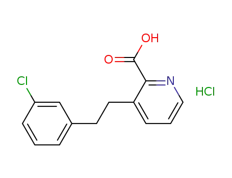 Molecular Structure of 255861-49-5 (2-Pyridinecarboxylic acid, 3-[2-(3-chlorophenyl)ethyl]-, hydrochloride)
