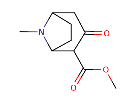 Molecular Structure of 36127-17-0 (8-Azabicyclo[3.2.1]octane-2-carboxylic acid, 8-methyl-3-oxo-, methyl ester)