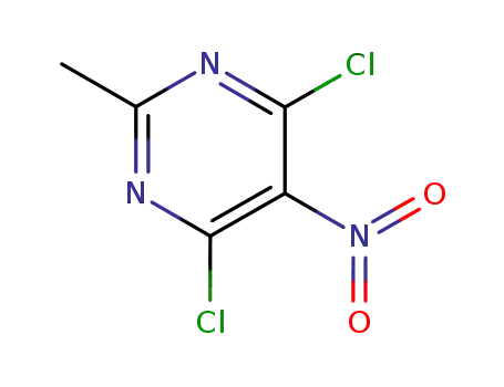Molecular Structure of 13162-43-1 (Pyrimidine,4,6-dichloro-2-methyl-5-nitro-)
