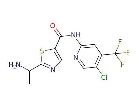 Molecular Structure of 1095823-56-5 (5-ThiazolecarboxaMide, 2-(1-aMinoethyl)-N-[5-chloro-4-(trifluoroMethyl)-2-pyridinyl]-)