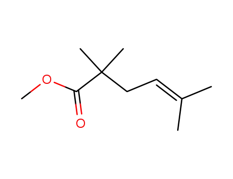 Molecular Structure of 66478-19-1 (4-Hexenoic acid, 2,2,5-trimethyl-, methyl ester)