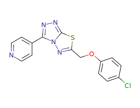 Molecular Structure of 133847-09-3 (1,2,4-Triazolo[3,4-b][1,3,4]thiadiazole,
6-[(4-chlorophenoxy)methyl]-3-(4-pyridinyl)-)