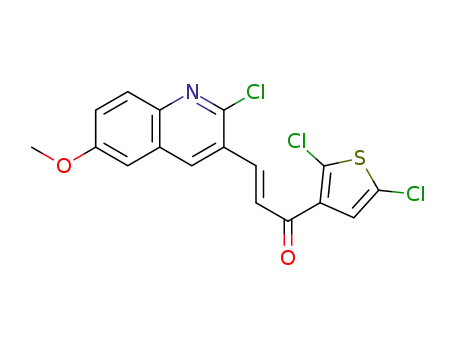 (2E)-3-(2-chloro-6-methoxyquinolin-3-yl)-1-(2,5-dichlorothien-3-yl)prop-2-en-1-one