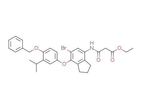 ethyl N-[6-bromo-7-(4-benzyloxy-3-isopropylphenoxy)indan-4-yl]malonamate