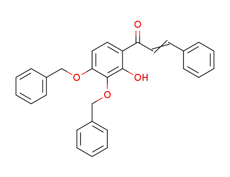 Molecular Structure of 93827-33-9 (2-Propen-1-one, 1-[2-hydroxy-3,4-bis(phenylmethoxy)phenyl]-3-phenyl-)