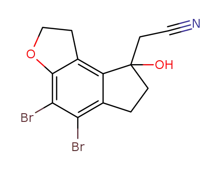 (8-hydroxy-4,5-dibromo-1,2,6,7-tetrahydro-8H-indeno[5,4-b]furan-8-yl)acetonitrile
