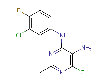 6-chloro-N4-(3-chloro-4-fluorophenyl)-2-methylpyrimidine-4,5-diamine