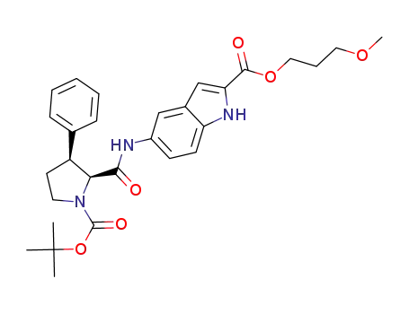 3-methoxypropyl 5-[(2S,3S)-1-tert-butoxycarbonyl-3-phenylpyrrolidine-2-carboxamide]-1H-indole-2-carboxylate