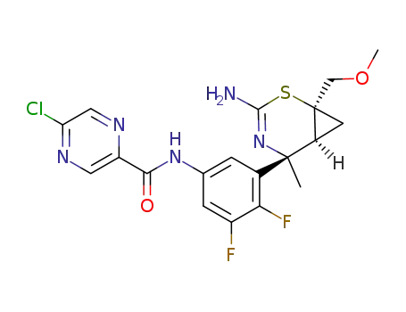 N-(3-((1S,5S,6S)-3-amino-1-(methoxymethyl)-5-methyl-2-thia-4-azabicyclo[4.1.0]hept-3-en-5-yl)-4,5-difluorophenyl)-5-chloro-2-pyrazinecarboxamide