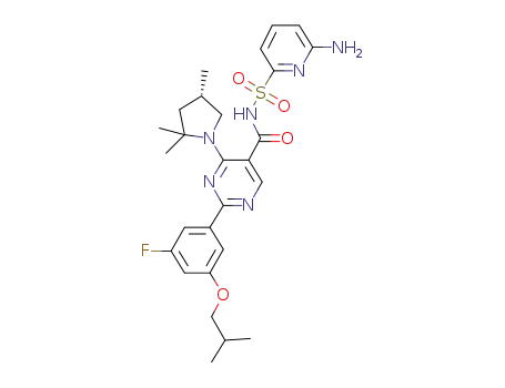 N-[(6-amino-2-pyridyl)sulfonyl]-2-(3-fluoro-5-isobutoxy-phenyl)-4-[(4S)-2,2,4-trimethylpyrrolidin-1-yl]pyrimidine-5-carboxamide