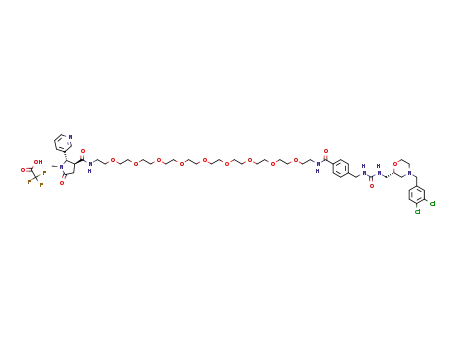 (2S,3S)-N-(1-(4-((3-(((S)-4-(3,4-dichlorobenzyl)morpholin-2-yl)methyl)ureido)methyl)phenyl)-1-oxo-5,8,11,14,17,20,23,26,29-nonaoxa-2-azahentriacontan-31-yl)-1-methyl-5-oxo-2-(pyridin-3-yl)pyrrolidine-3-carboxamide trifluoroacetic acid salt
