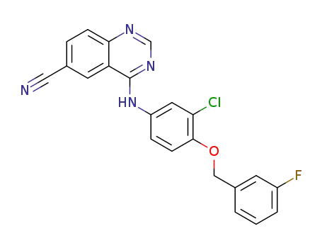 6-cyano-4-[3-chloro-4-(3-fluorobenzyloxy)phenyl]aminoquinazoline
