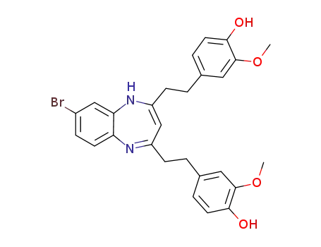 4,4'-((7-bromo-3H-benzo[b]-[1,4]-diazepine-2,4-diyl)bis(ethane-2,1-diyl))bis-(2-methoxyphenol)